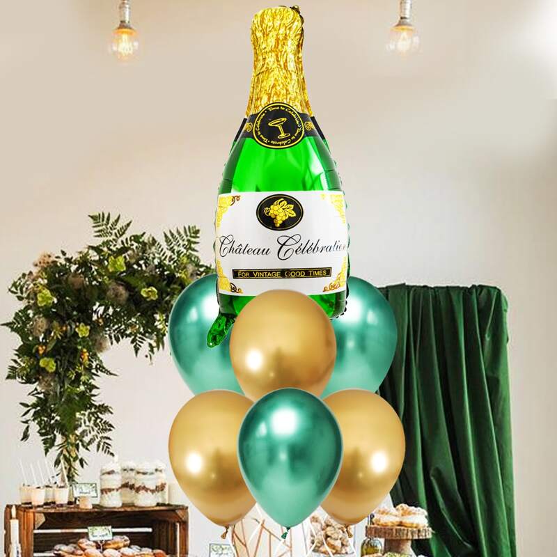 

9pcs Wine Bottle Decorative Balloon Set, Multicolor