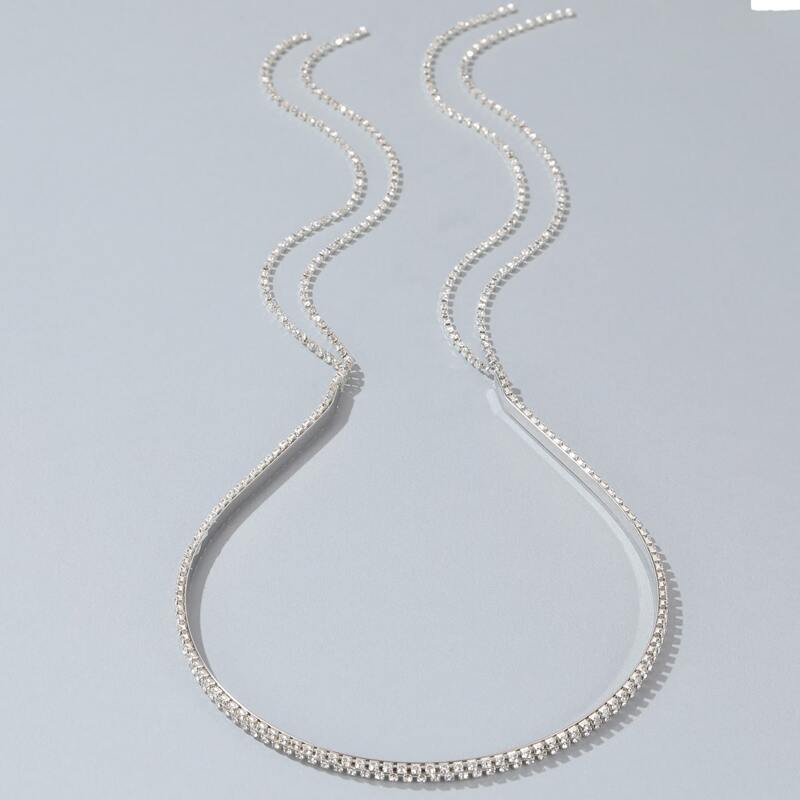 

Rhinestone Tassel Hair Hoop, Silver