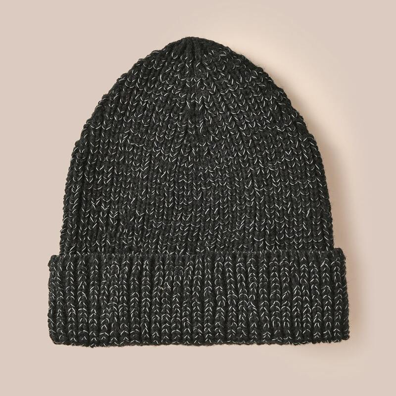 

Two Tone Knit Beanie, Black