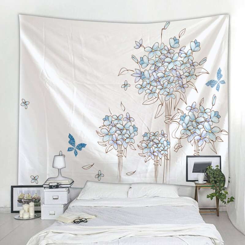 

Floral & Butterfly Tapestry, White