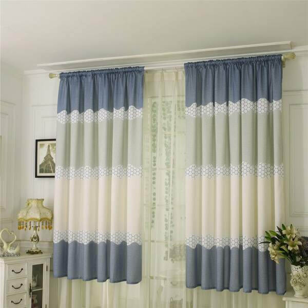 

Geometric Pattern Single Panel Curtain, Multicolor