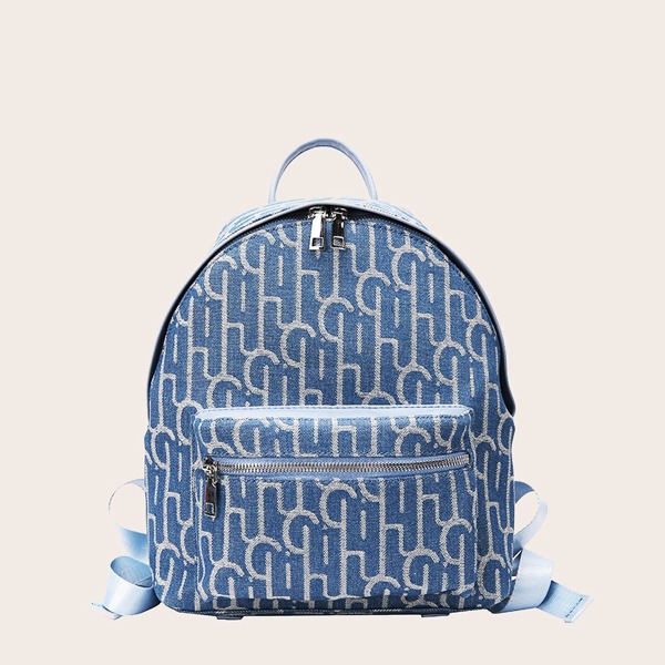 

Letter Graphic Backpack, Blue
