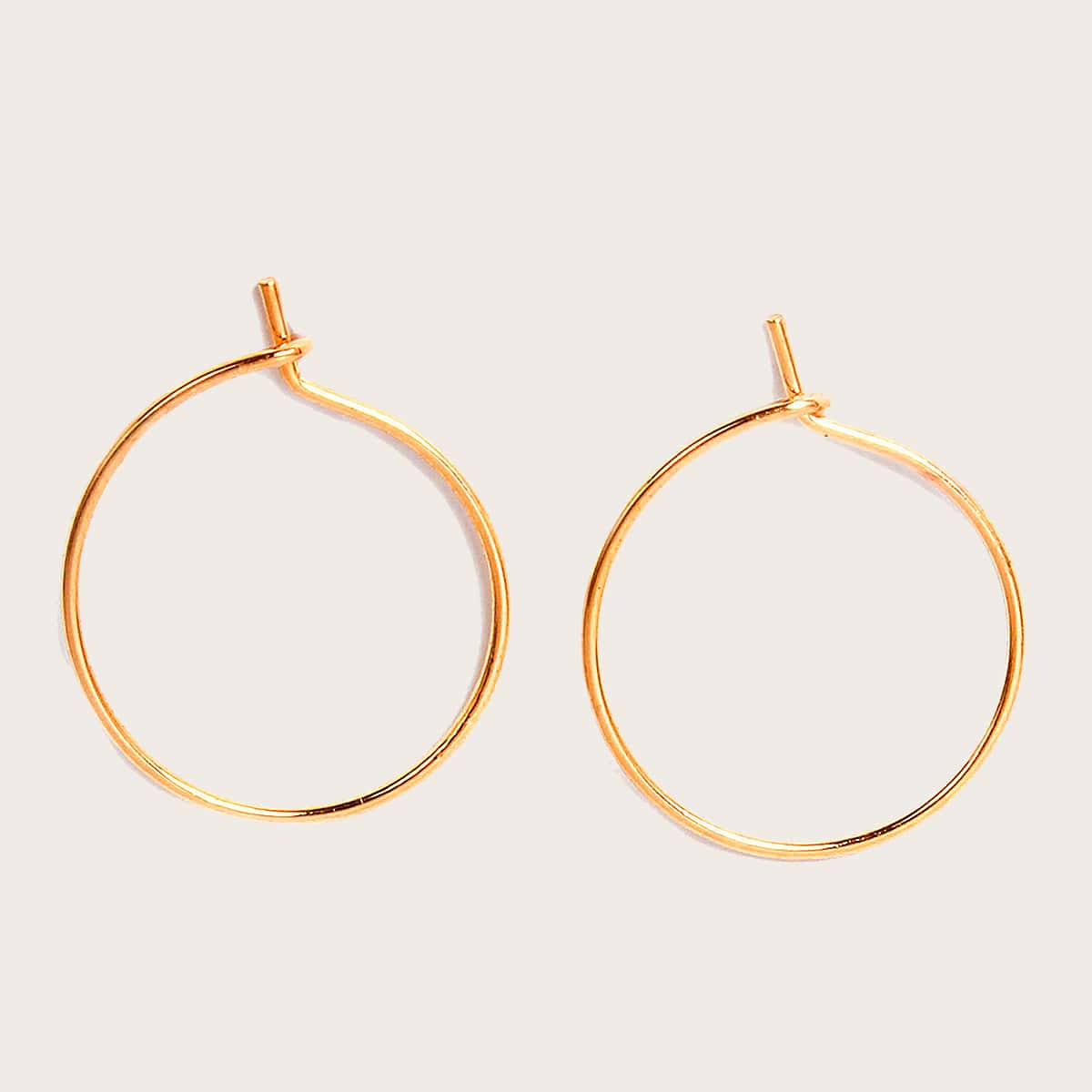 

1pair Round Hoop Earrings, Gold