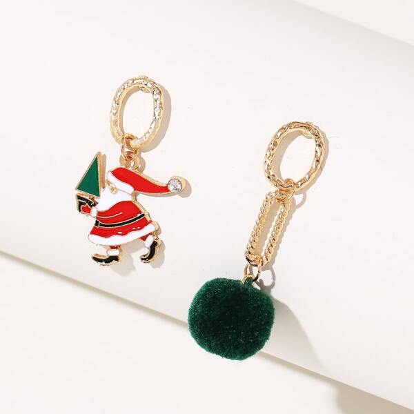 

Christmas Santa Claus Charm Mismatched Drop Earrings, Multicolor