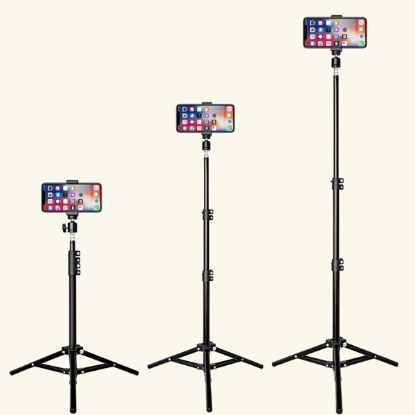 

1pc Foldable Phone Tripod Holder, Black