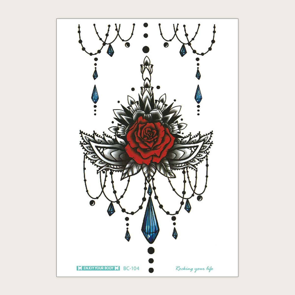 

1sheet Flower Pattern Tattoo, Multicolor