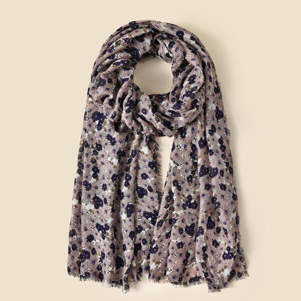 

Flower Pattern Scarf, Multicolor