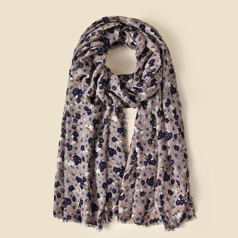 

Flower Pattern Scarf, Multicolor