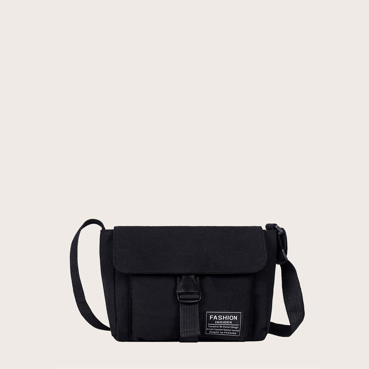 

Release Buckle Front Crossbody Bag, Black