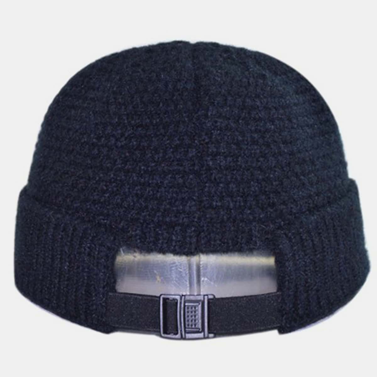 

Buckle Decor Knitted Beanie, Black