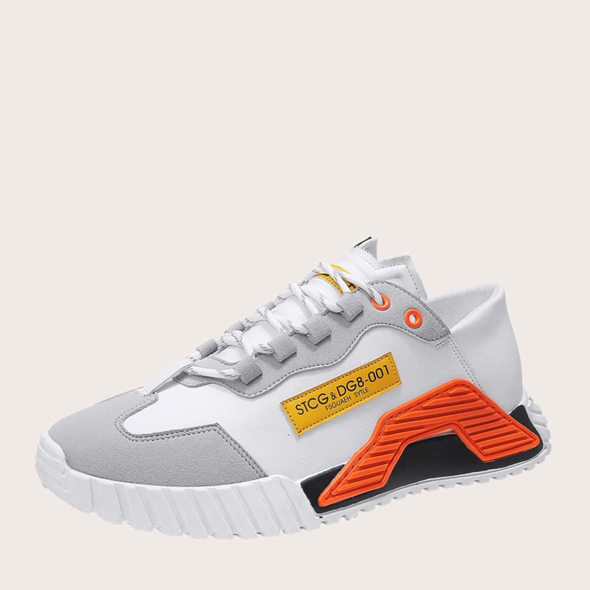 

Guys Color Block Lace-up Front Sneakers, White