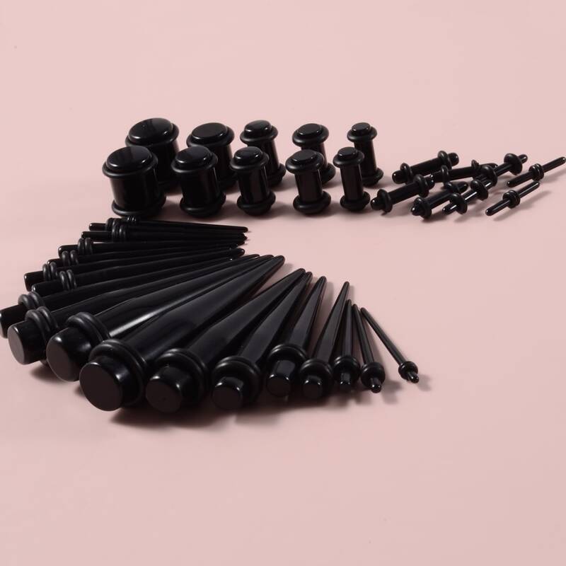 

36pcs Acrylic Ear Tunnel, Black