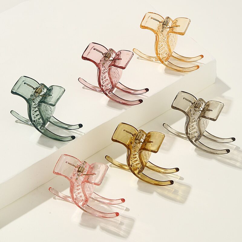 

6pcs Plain Hair Claw, Multicolor