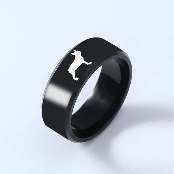 

Men Minimalist Ring, Black