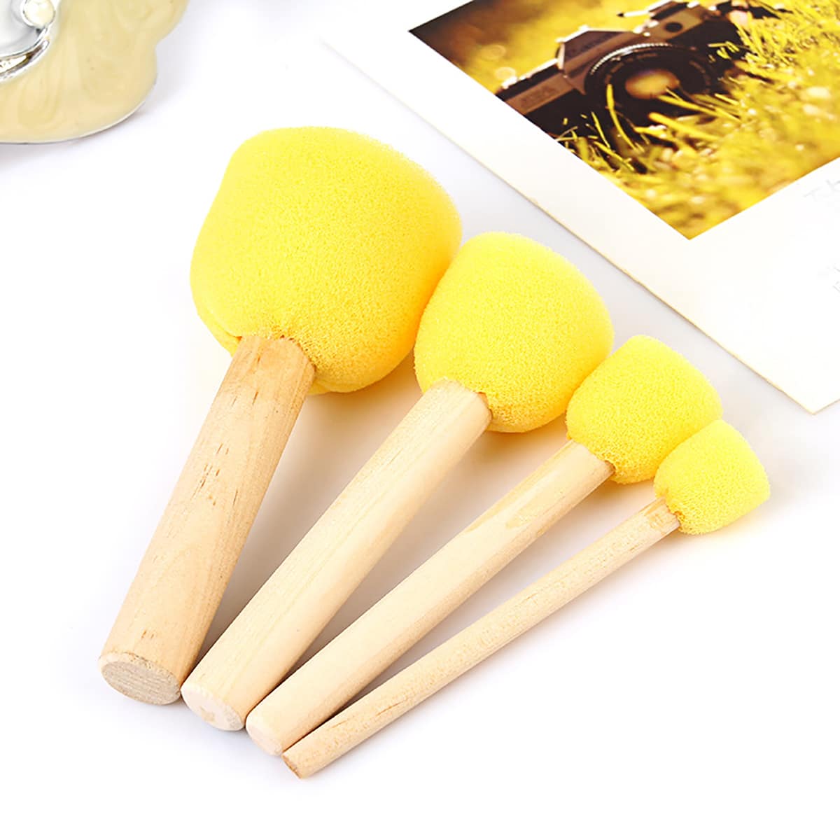 

4pcs DIY Sponge Stamp Set, Yellow