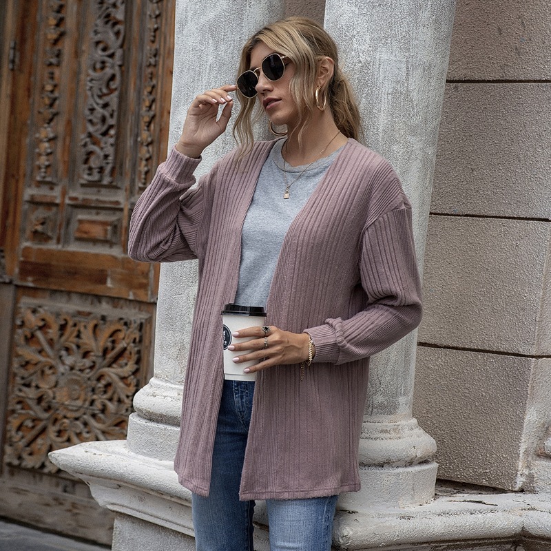 

Open Front Drop Shoulder Coat, Dusty pink