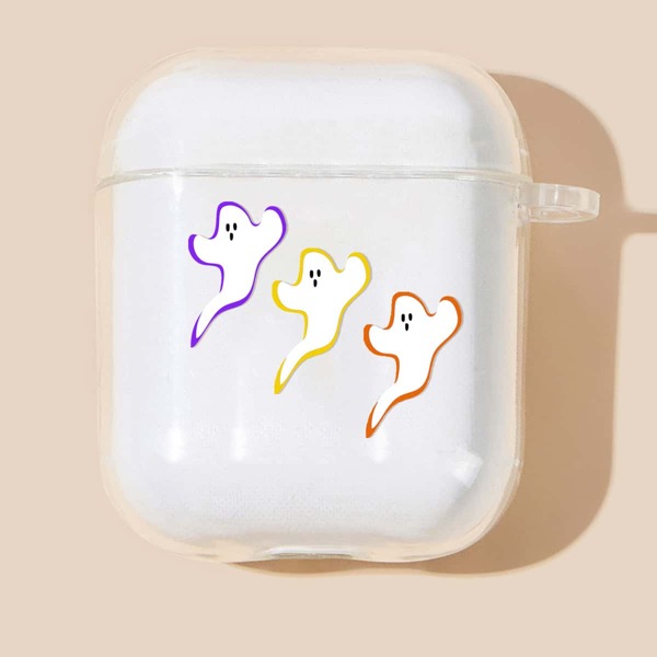 

Хэллоуин чехол для Airpods с принтом призрака, Прозрачный