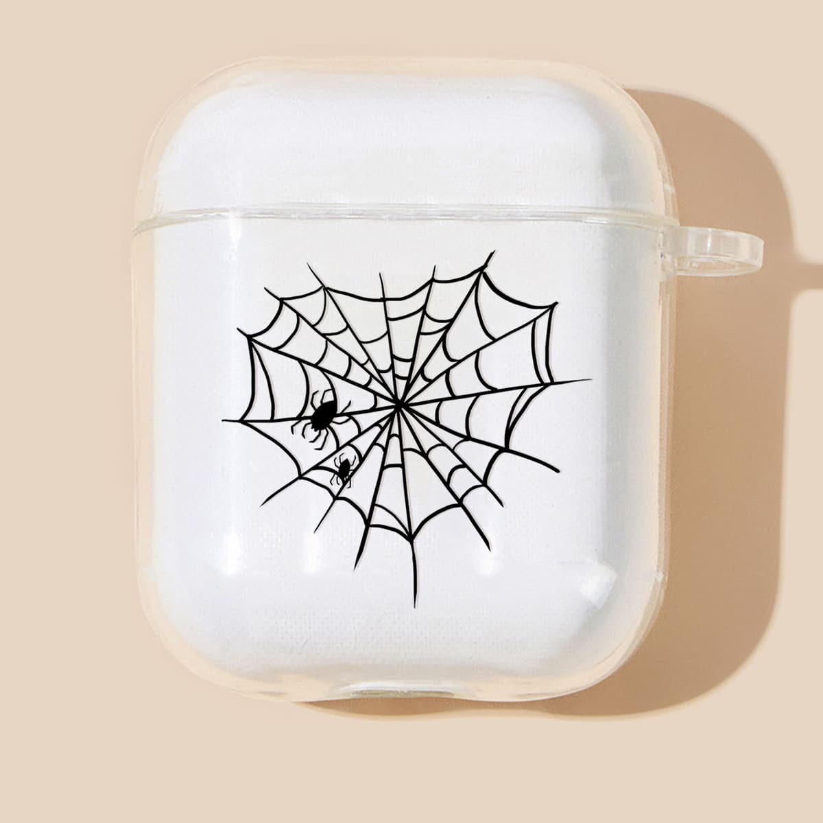 

Heart Shape Spider Web Airpods Case, Clear