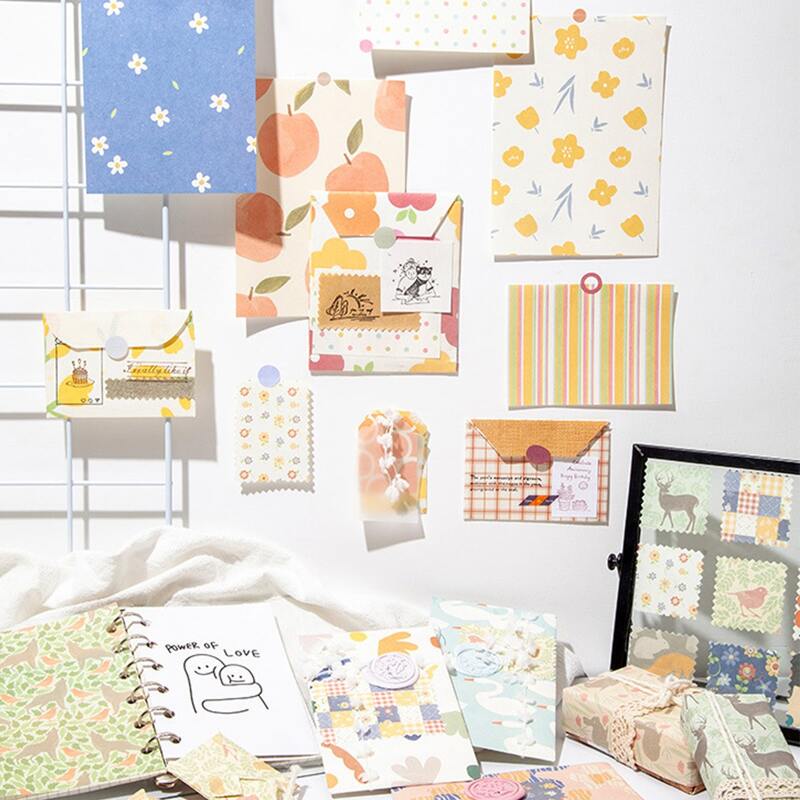 

50sheets Random Pattern Material Paper, Multicolor