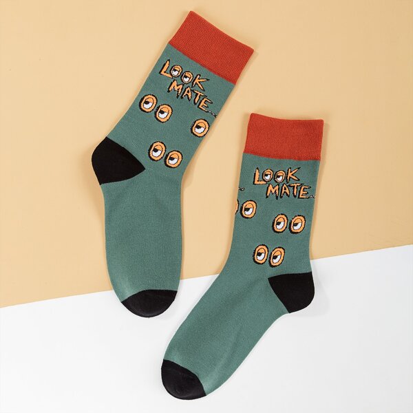 

Letter Graphic Socks, Multicolor