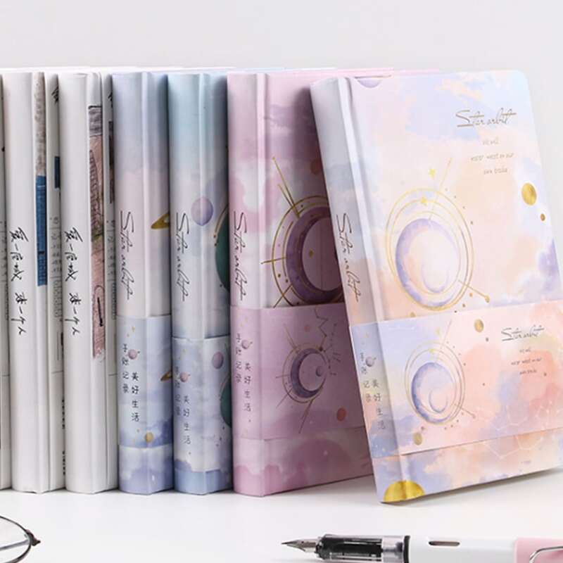 

1pack Planet Print Cover Random Notebook, Multicolor