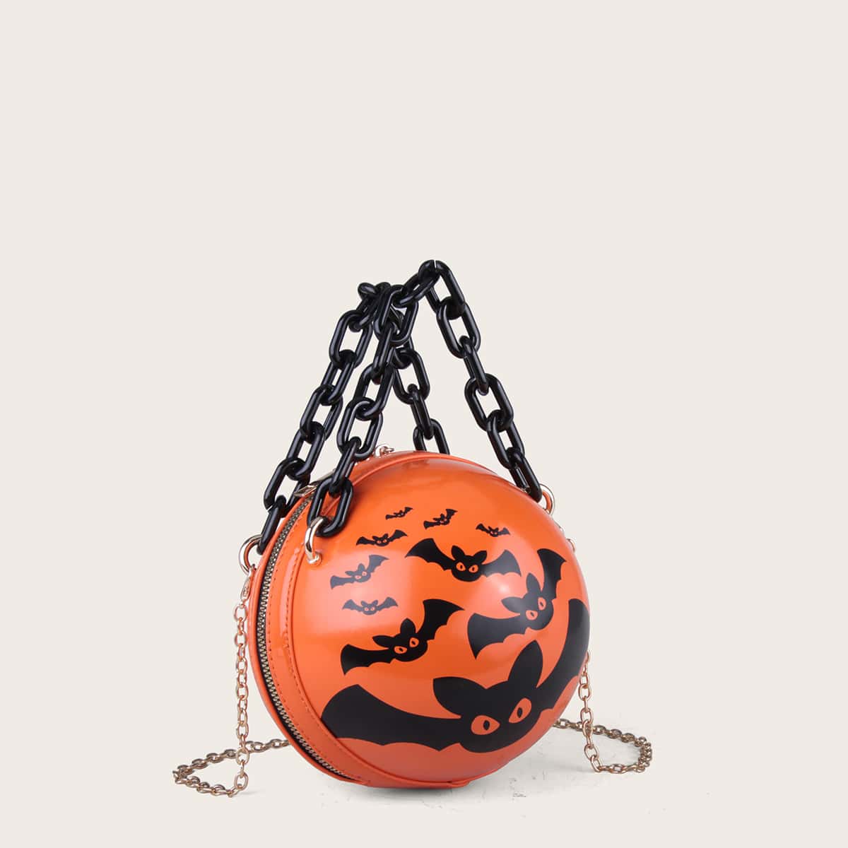 

Halloween Bat Graphic Satchel Bag, Orange