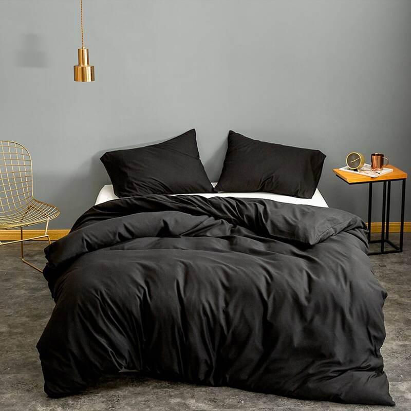 

Solid Color Duvet Cover Without Filler, Black