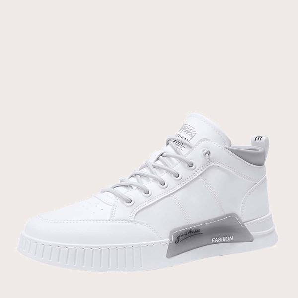 

Men Letter Graphic Lace-up Front Sneakers, White