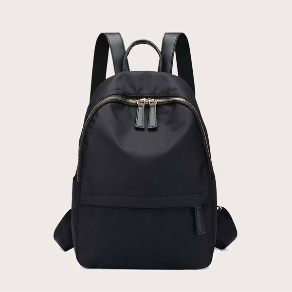 

Minimalist Zip Front Backpack, Black