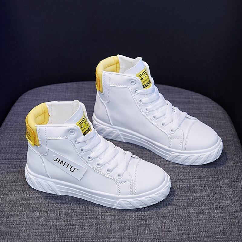 

Lace-up High Top Skate Shoes, White
