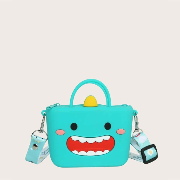 

Girls Cartoon Graphic Satchel Bag, Green