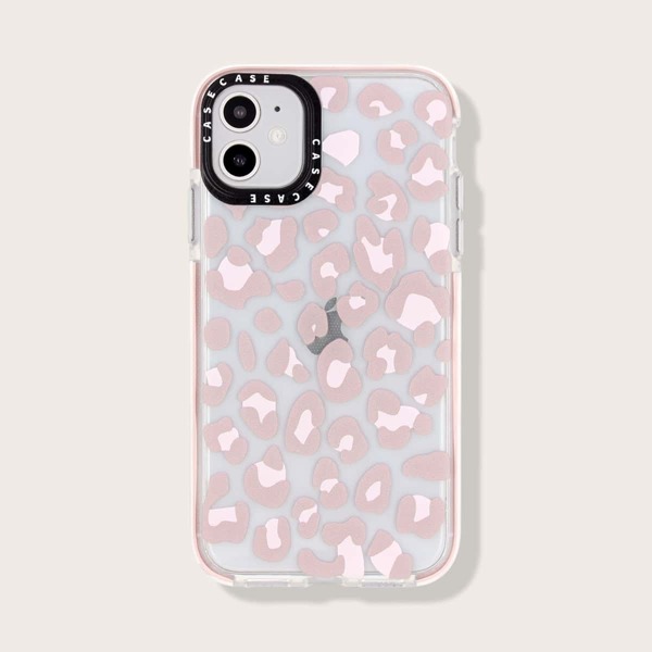 

Прозрачный чехол для iPhone с леопардовым принтом, Розовые