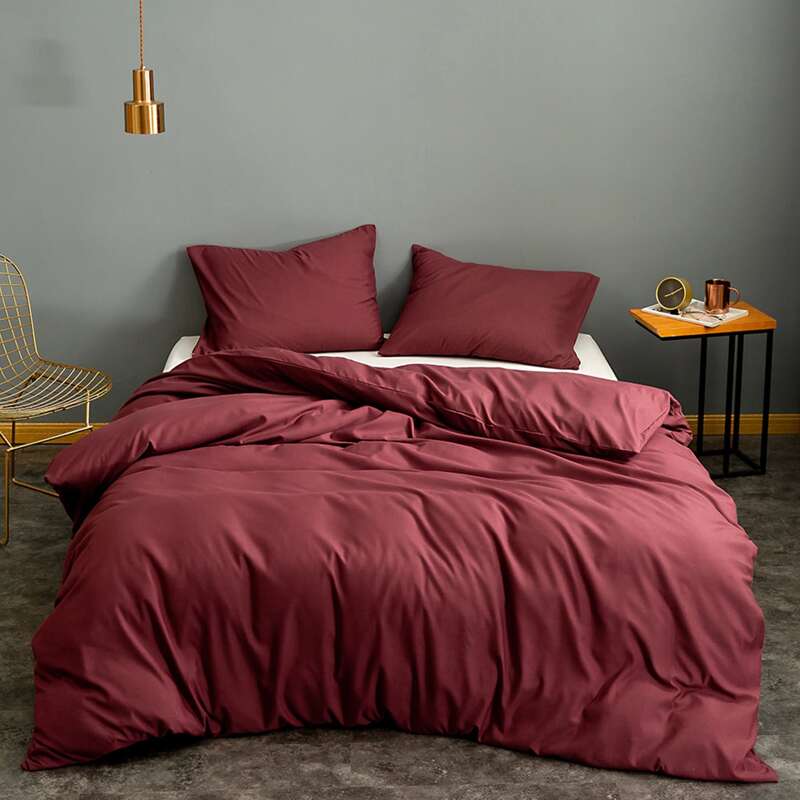 

Solid Color Duvet Cover Without Filler, Burgundy