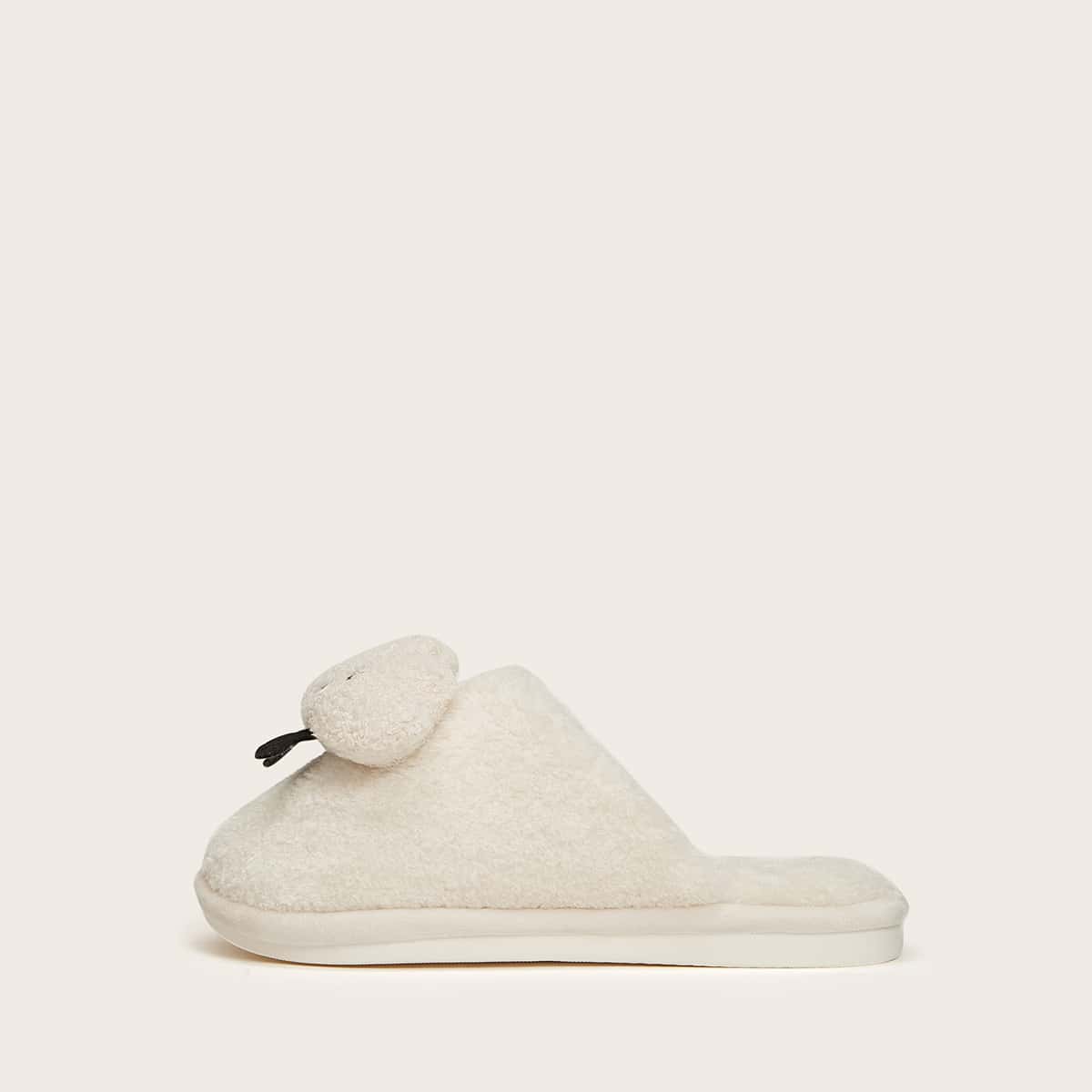 

Cartoon Cloud Fluffy Slippers, Beige