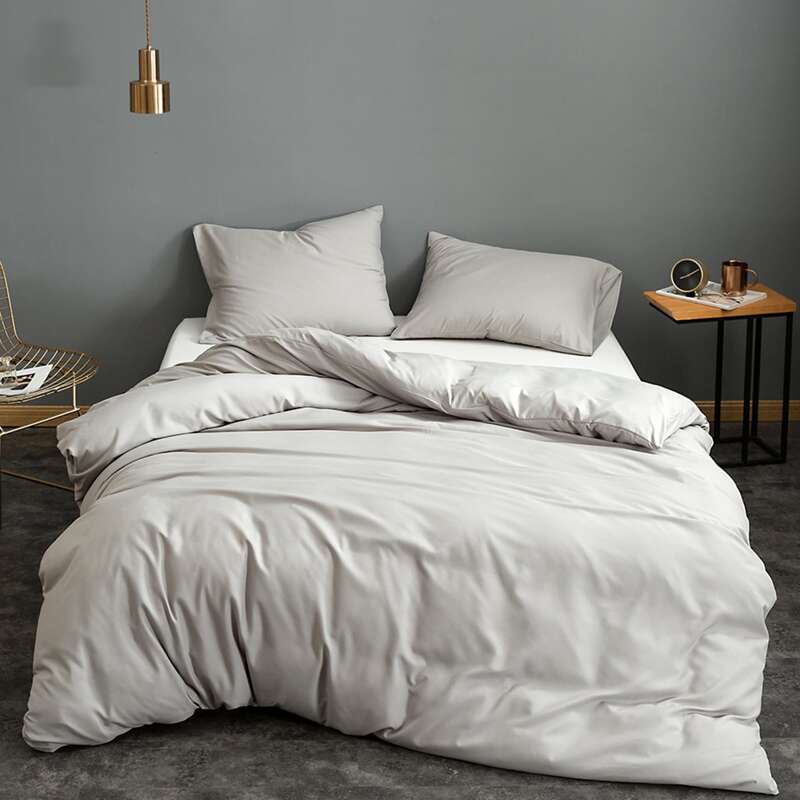 

Solid Color Duvet Cover Without Filler, Light grey