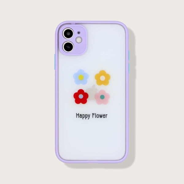 

Flower Contrast Frame iPhone Case, Clear