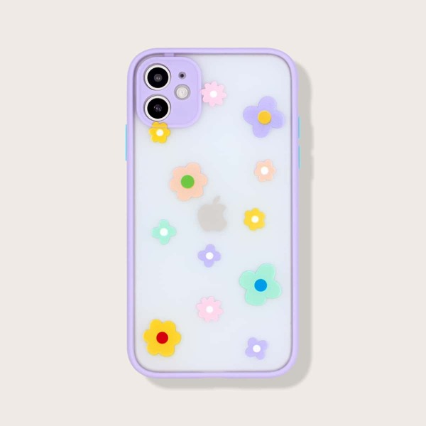 

Flower Contrast Frame iPhone Case, Clear