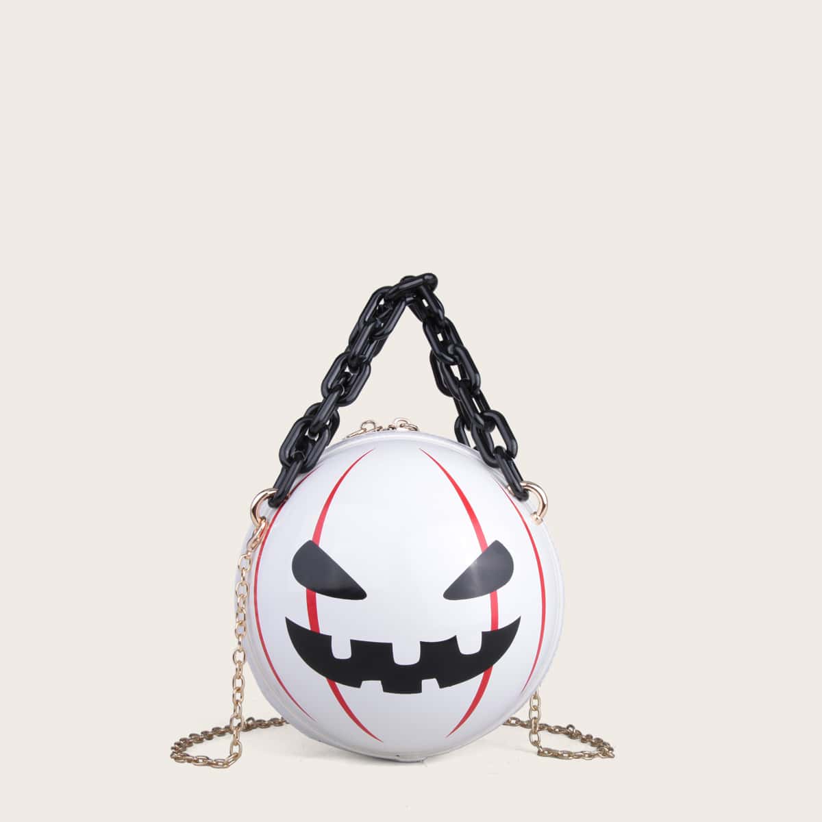

Halloween Pumpkin Decor Satchel Bag, White