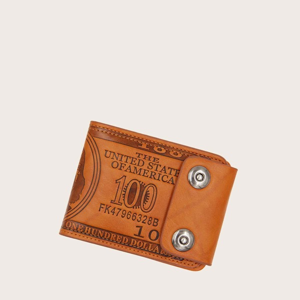

Men Money Shaped Short Purse, Coffee brown