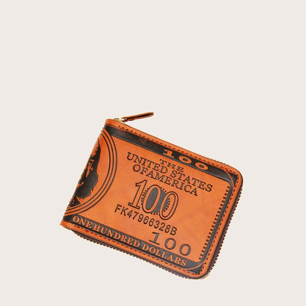 

Men Money Shaped Short Purse, Coffee brown