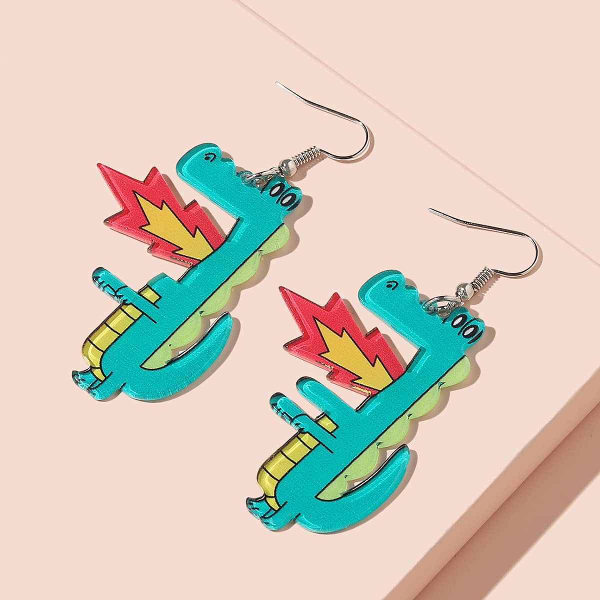 

Cartoon Charm Drop Earrings, Green