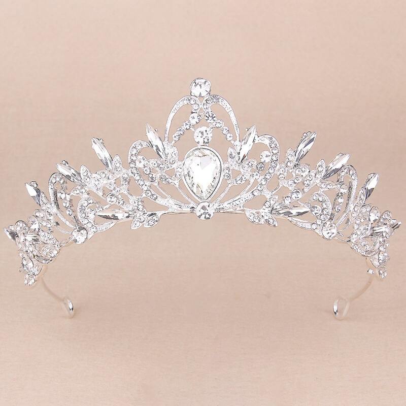 

Rhinestone Decor Crown Design Hair Hoop, White