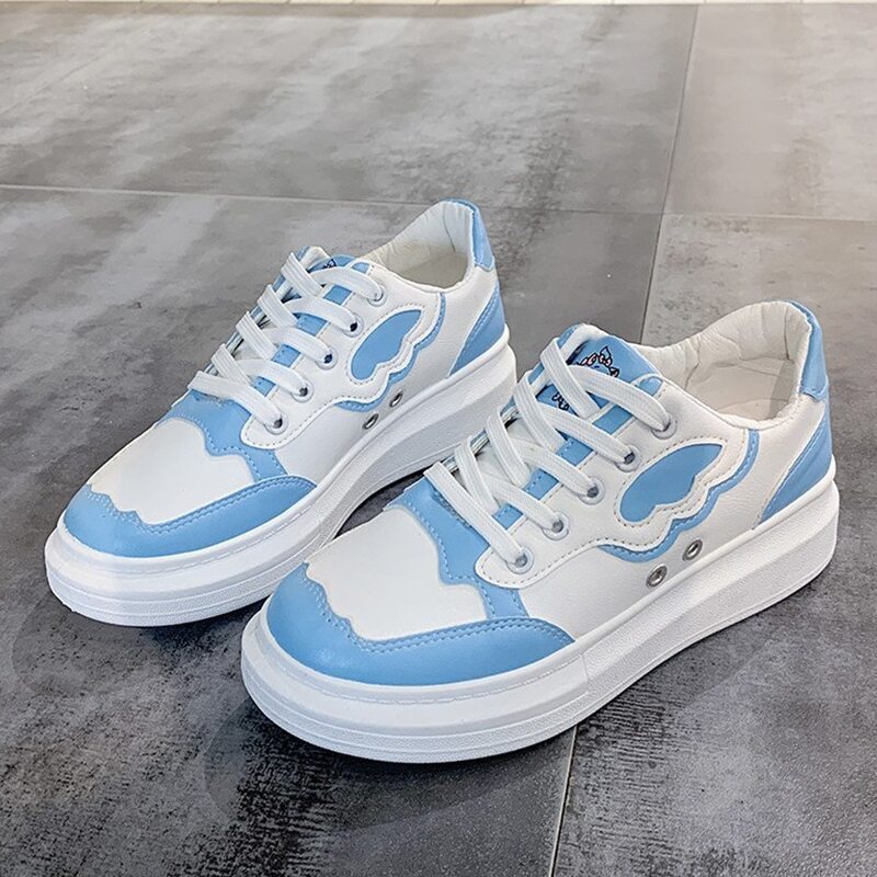 

Colorblock Lace-up Skate Shoes, Black and white