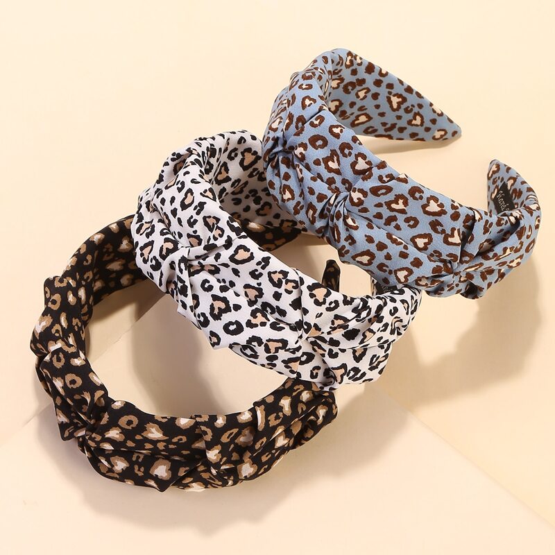 

3pcs Leopard Pattern Hair Hoop, Multicolor