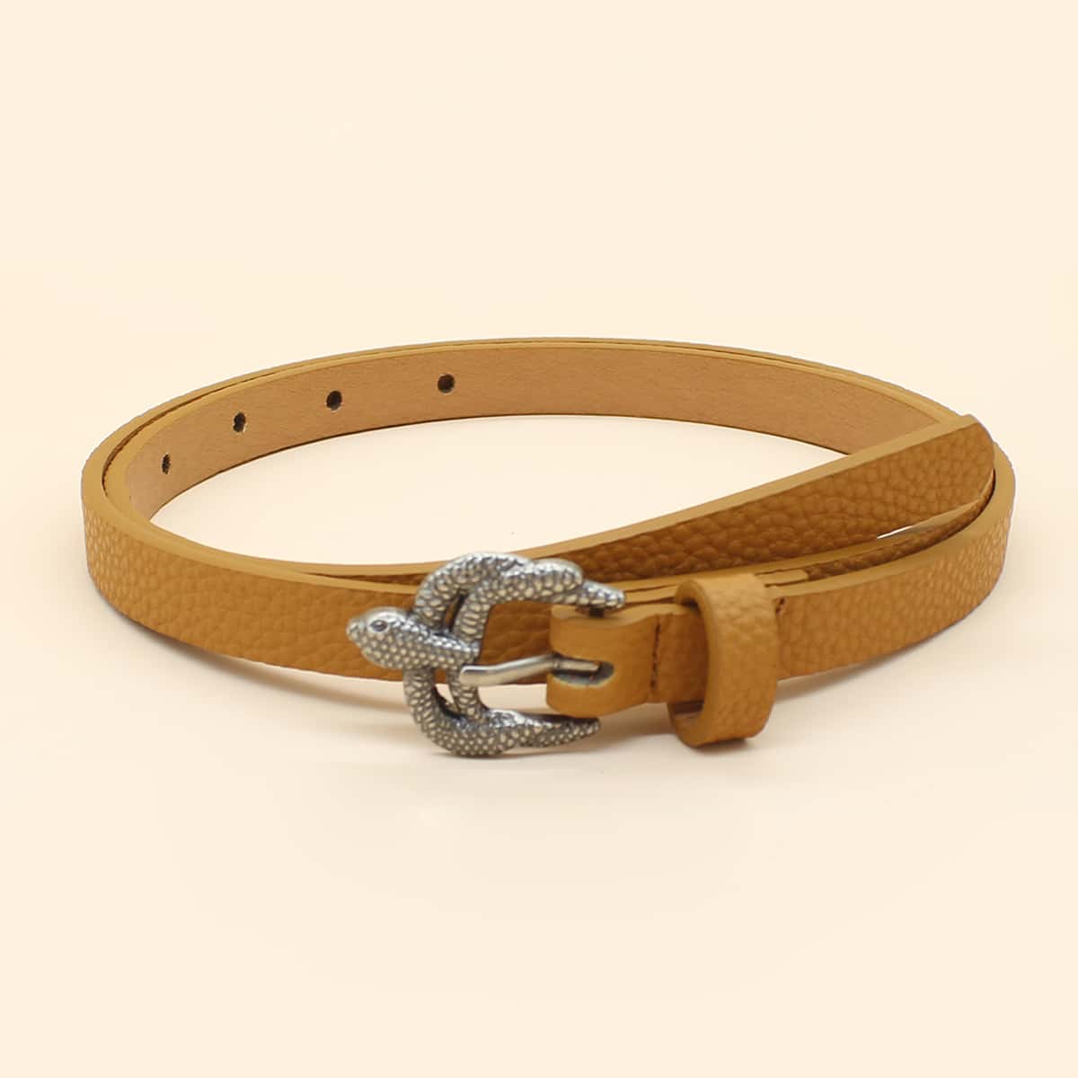 

Serpentine Buckle Belt, Camel