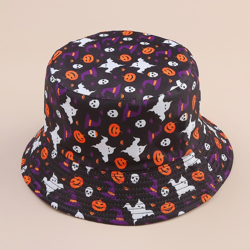 

Halloween Pumpkin & Ghost Bucket Hat, Multicolor