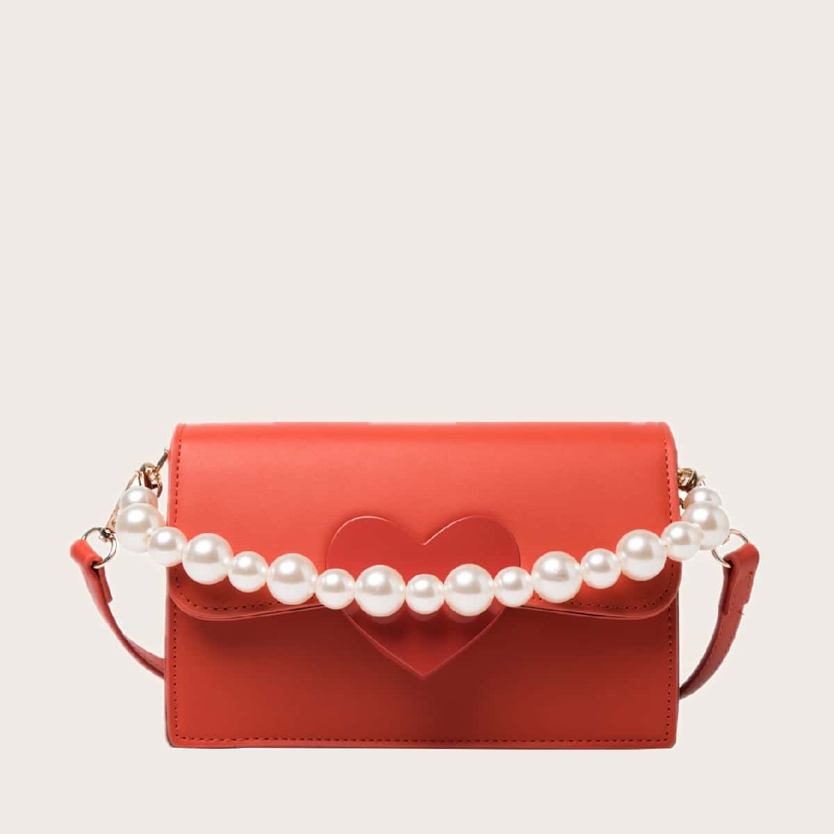 

Heart Decor Satchel Bag, Orange
