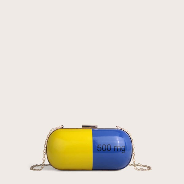 

Colorblock Chain Crossbody Bag, Multicolor