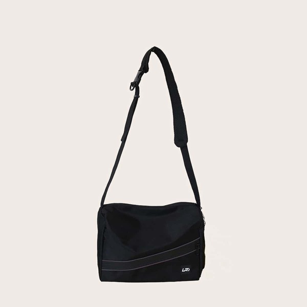 

Men Zip Front Crossbody Bag, Black