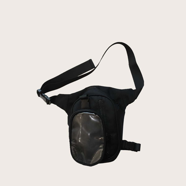 

Men Zip Front Crossbody Bag, Black